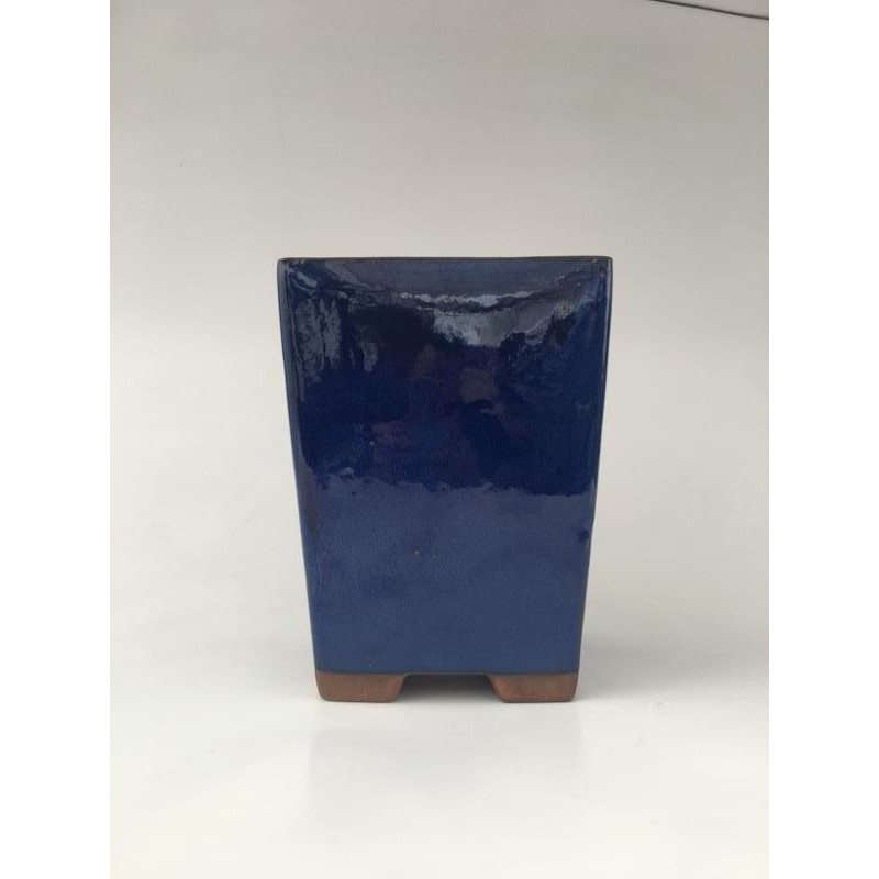 Tiesto cuadrado cascada 18 cm azul