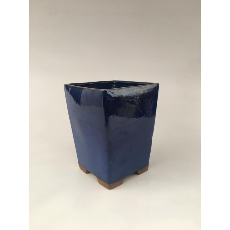 Tiesto cuadrado cascada 18 cm azul