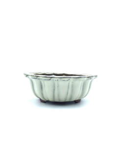Tiesto redondo flor 17 cm  crema 13788/2