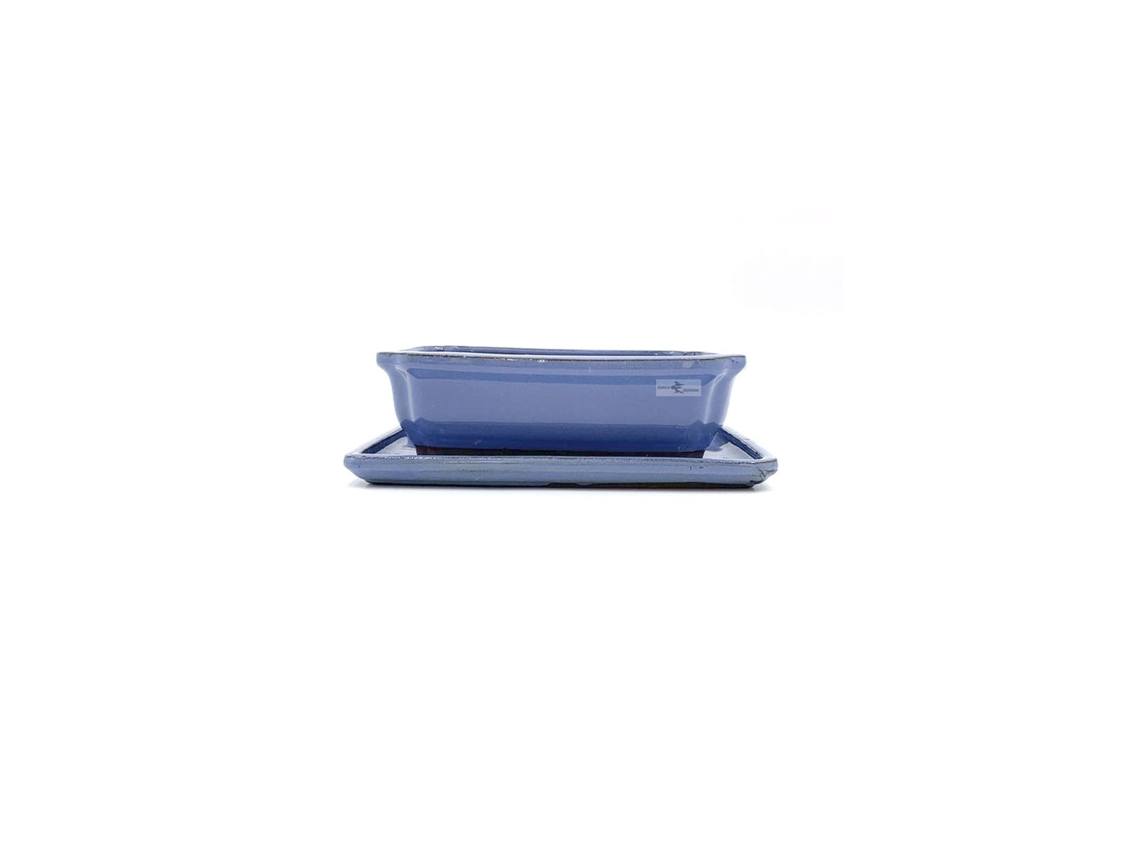 Tiesto rectangular 21.5 cm con plato celeste 23314