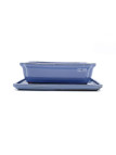 Tiesto rectangular 21.5 cm con plato celeste 23314