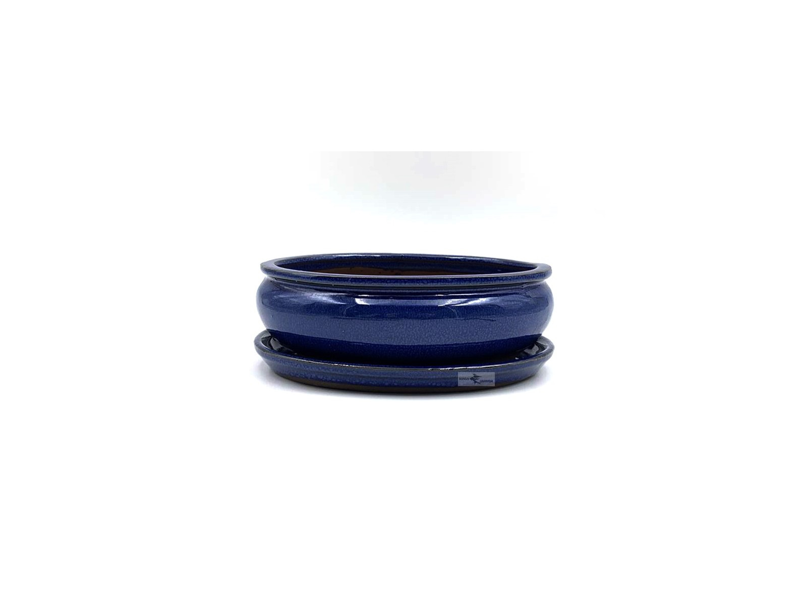 Tiesto ovalado 21.5 cm con plato azul 39282