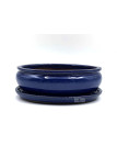 Tiesto ovalado 21.5 cm con plato azul 39282
