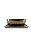 Tiesto rectangular 21.5 cm oxido brillante con plato 52182
