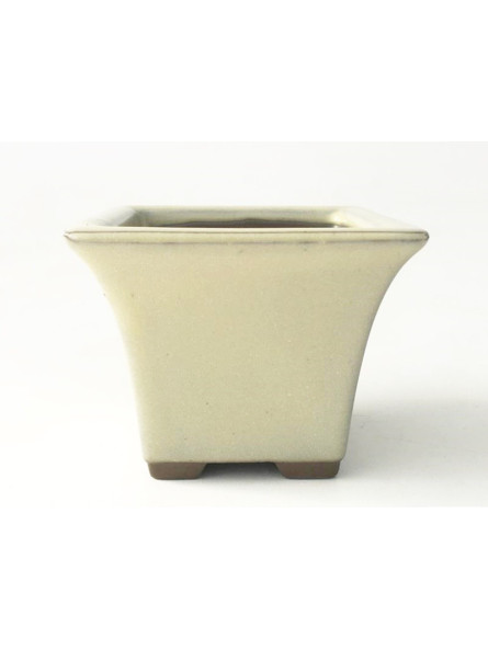 Tiesto cuadrado 9 cm crema Yokkaichi para bonsai