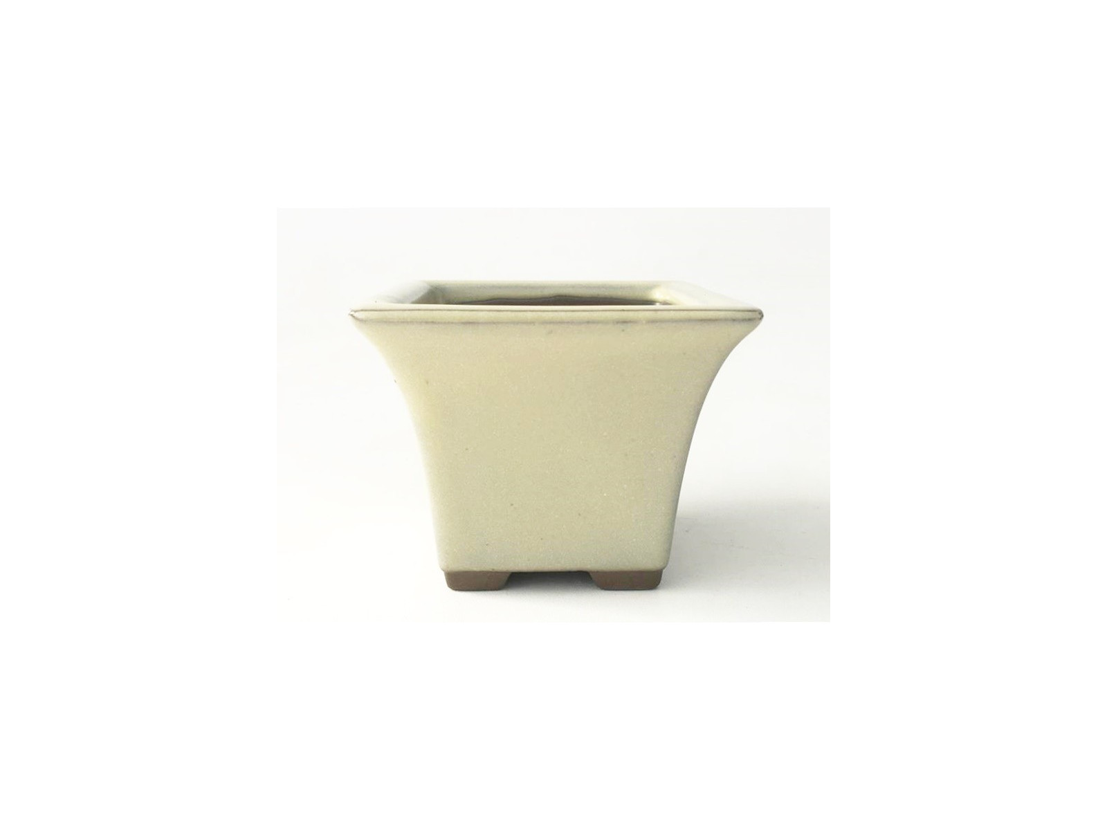 Tiesto cuadrado 9 cm crema Yokkaichi para bonsai