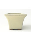 Tiesto cuadrado 9 cm crema Yokkaichi para bonsai