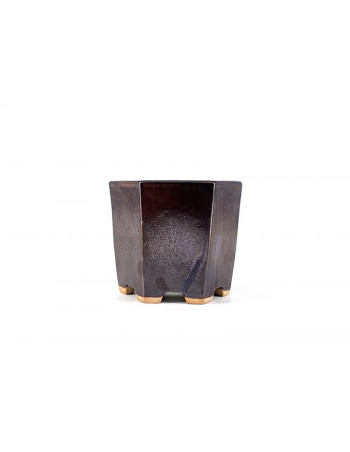 Tiesto hexagonal cascada 9,5 cm marrón 12153