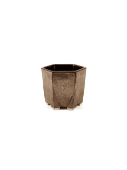 Tiesto hexagonal cascada 9,5 cm marrón 12153