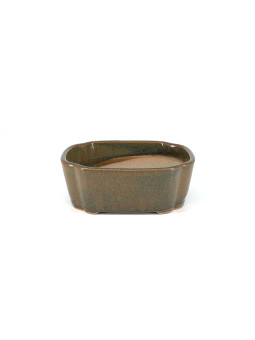 Tiesto rectangular 12 cm verde-marron checo 12198