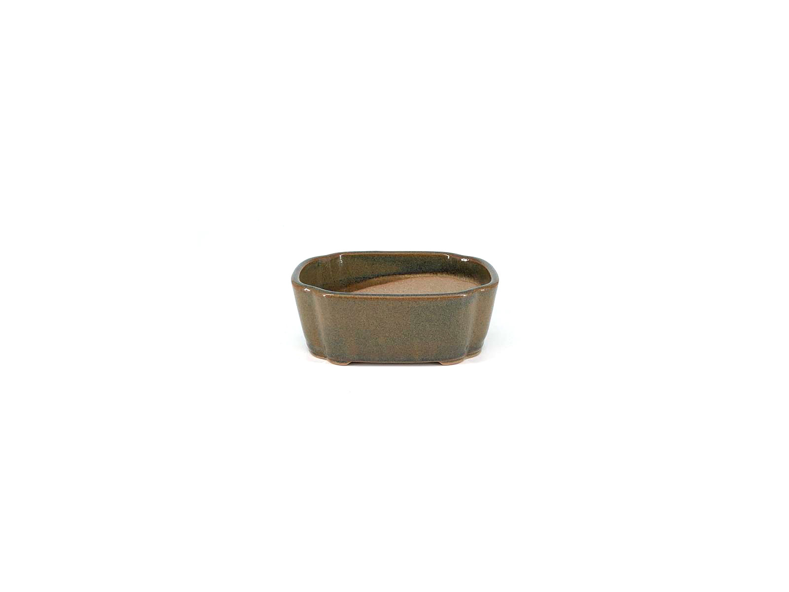 Tiesto rectangular 12 cm verde-marron checo 12198