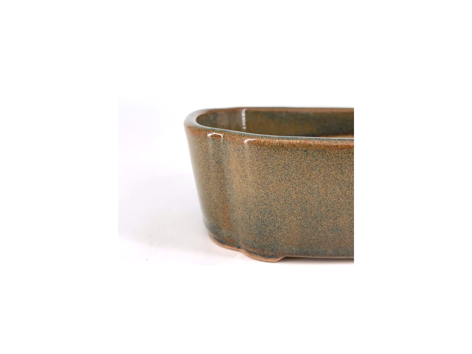 Tiesto rectangular 12 cm verde-marron checo 12198