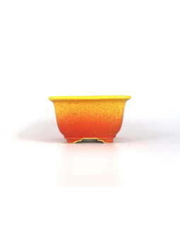 Tiesto cuadrado 12 cm 18370 Yixing amarillo - rojo