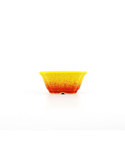 Tiesto cuadrado 8 cm 18356  Yixing amarillo-rojo