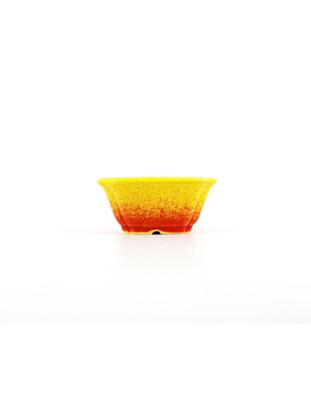 Tiesto cuadrado 8 cm 18356  Yixing amarillo-rojo