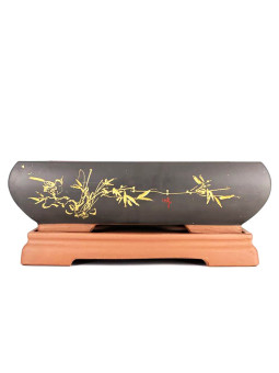 Tiesto rectangular 43 cm 18391 marron + mesa 5,5 cm de altura