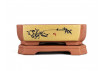 Tiesto rectangular 32 cm 18396 amarillo + mesa 4 cm de altura
