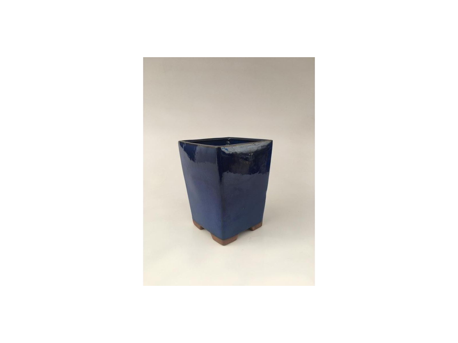 Tiesto cuadrado cascada 18 cm azul