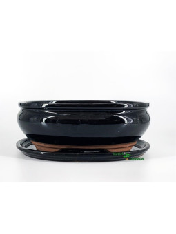 Tiesto ovalado 16 cm con plato negro 23502