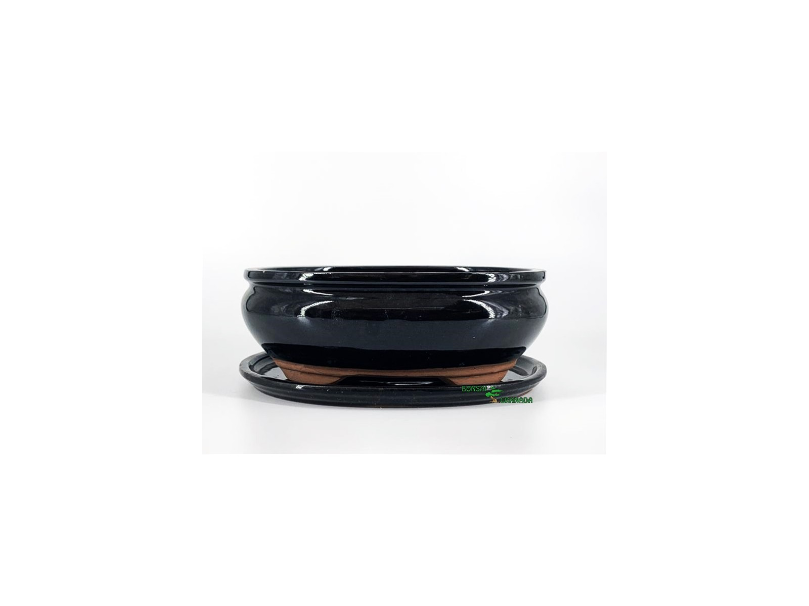 Tiesto ovalado 16 cm con plato negro 23502