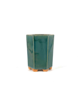 Tiesto hexagonal cascada 13 cm verde BG236