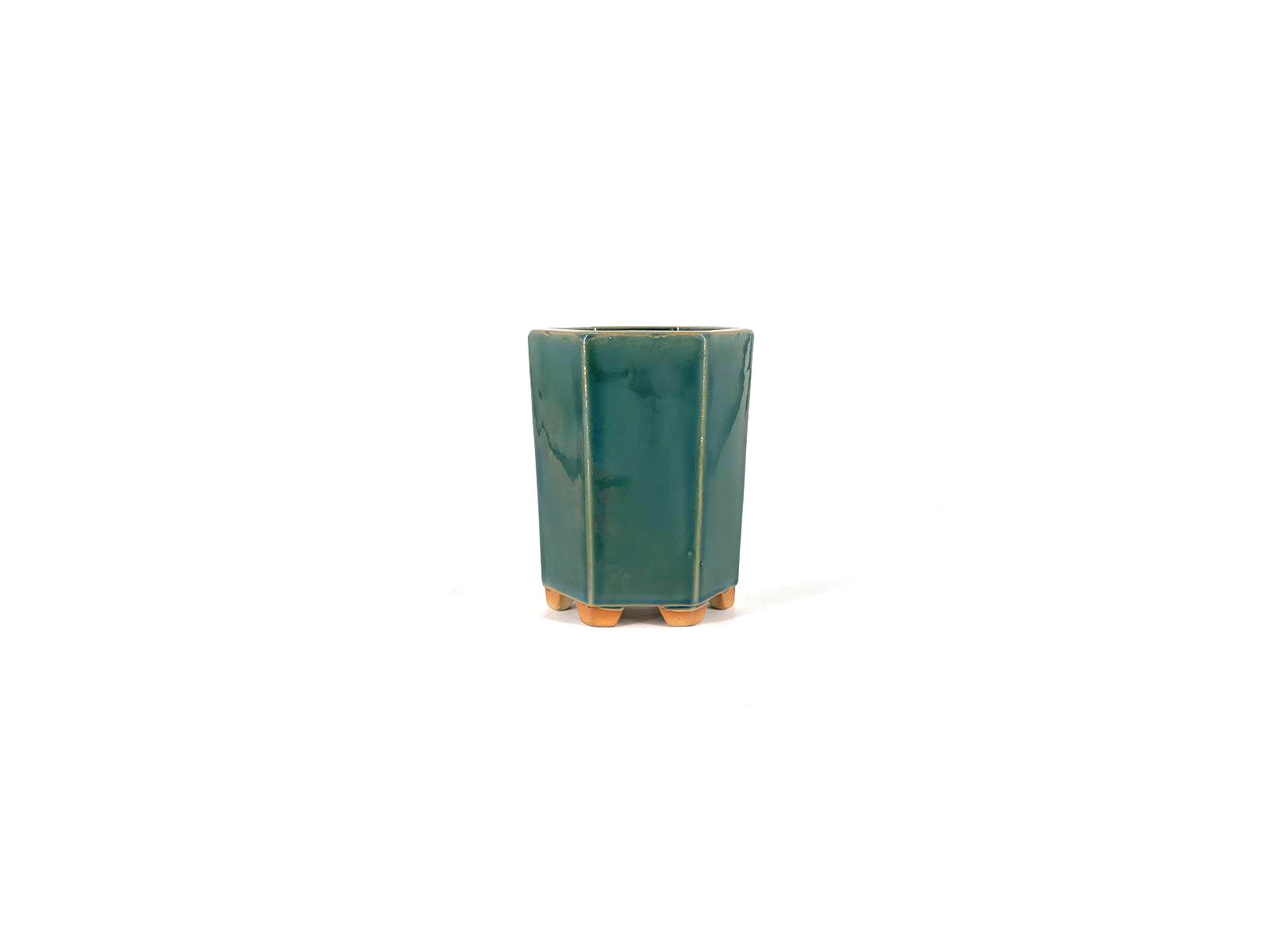 Tiesto hexagonal cascada 13 cm verde BG236