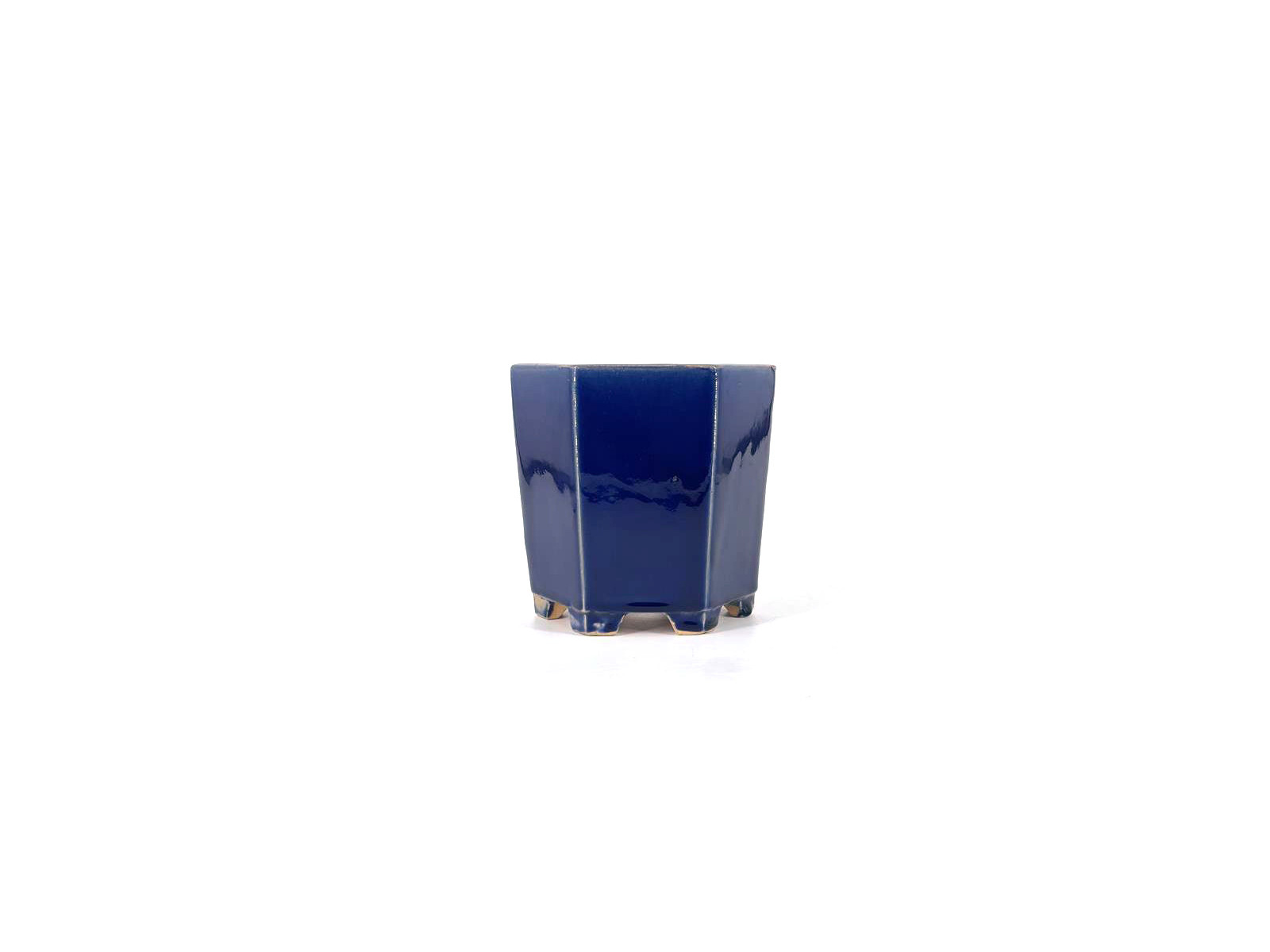 Tiesto hexagonal cascada 13,5 cm azul BG237/1