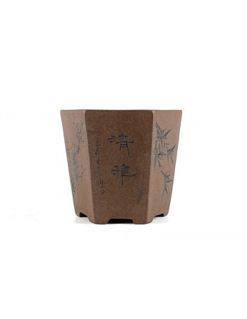Tiesto hexagonal 8,5 cm Yixing sin esmaltar BG128