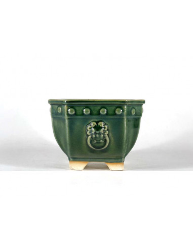 Tiesto cuadrado 15 cm verde BG241/1