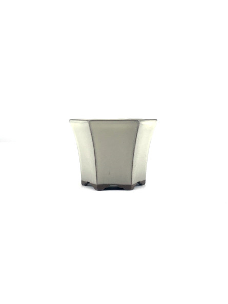 Tiesto hexagonal 8 cm crema Yokkachi JY15/2CR