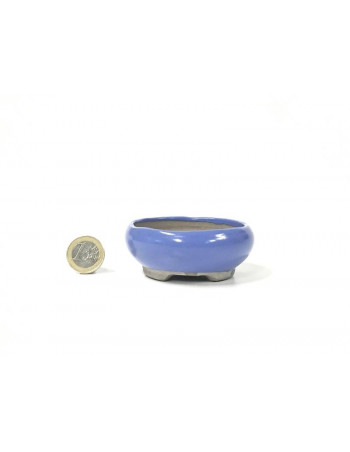 Tiesto redondo 8 cm celeste Seto 14254/8 maceta para bonsai