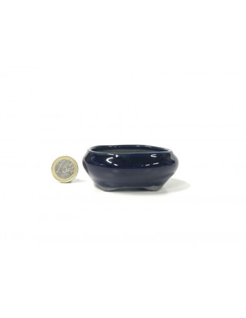 Tiesto ovalado 8 cm azul Seto 14254/9 maceta para bonsai