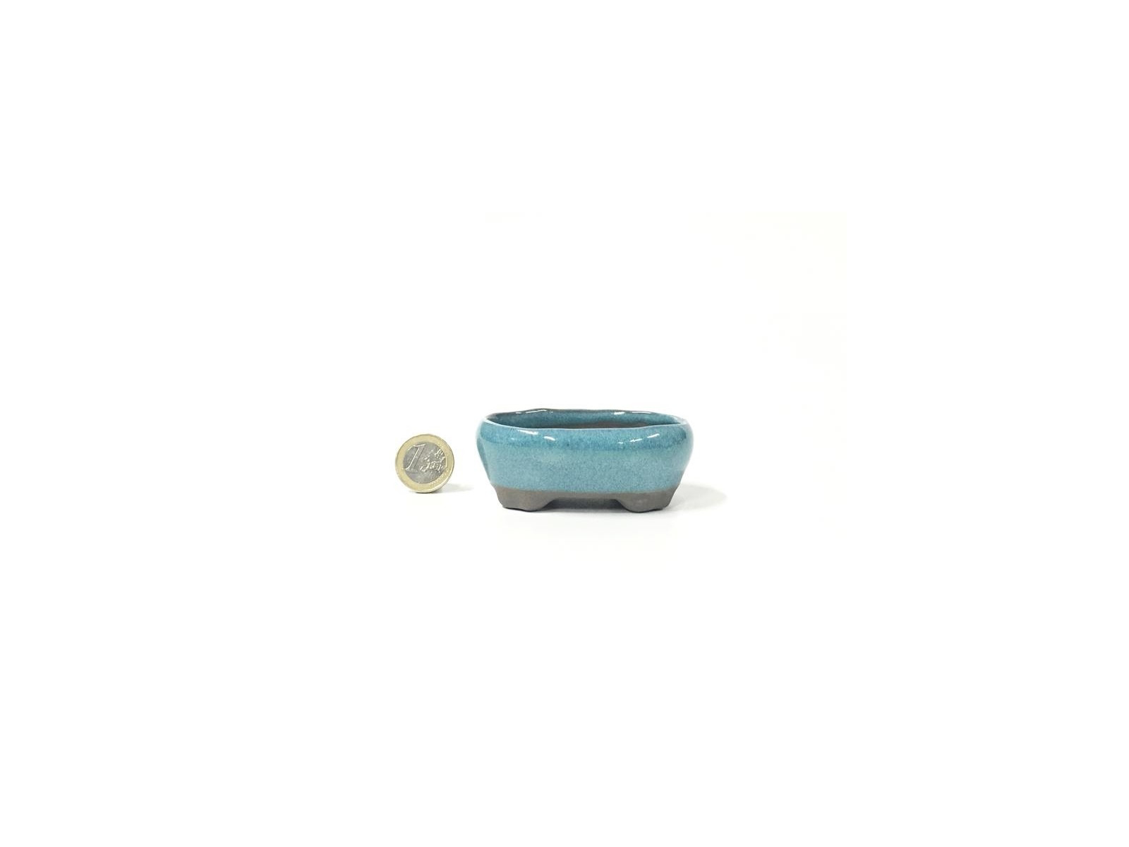 Tiesto ovalado 8 cm celeste Seto 14254/11 maceta para bonsai