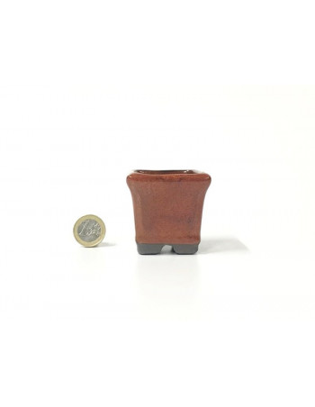 Tiesto cuadrado cascada 5.5 cm rojo Seto 14254/15 maceta para bonsai