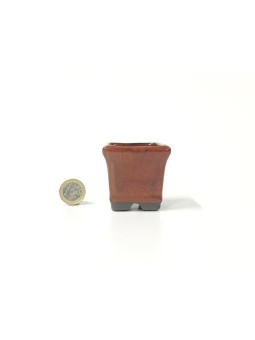 Tiesto cuadrado cascada 5.5 cm rojo Seto 14254/15 maceta para bonsai