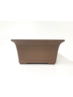 Tiesto cuadrado semicascada 39 cm Yixing 14540 sin esmaltar para bonsai