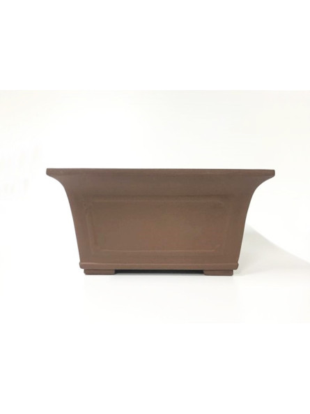 Tiesto cuadrado semicascada 39 cm Yixing 14540 sin esmaltar para bonsai