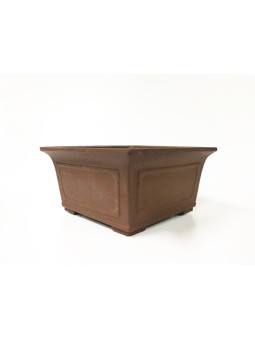 Tiesto cuadrado semicascada 39 cm Yixing 14540 sin esmaltar para bonsai