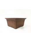 Tiesto cuadrado semicascada 39 cm Yixing 14540 sin esmaltar para bonsai