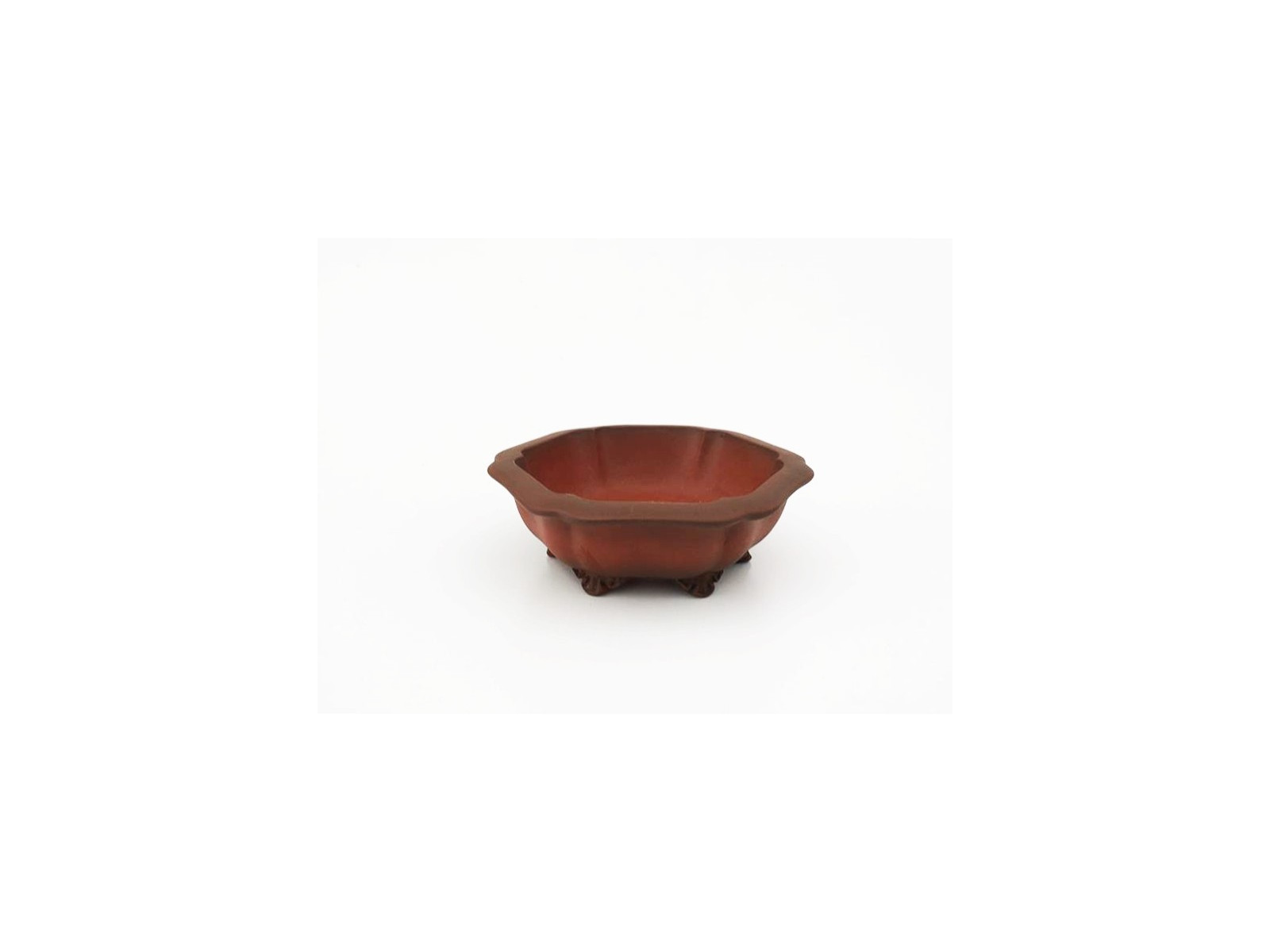 Tiesto hexagonal 13 cm Yixing 14544 sin esmaltar bonsai