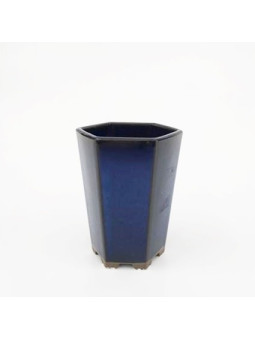 Tiesto hexagonal cascada 9 cm azul Yokkaichi 14556/1 bonsai