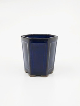 Tiesto hexagonal cascada 11.5 cm azul Yokkaichi 14555/1 bonsai