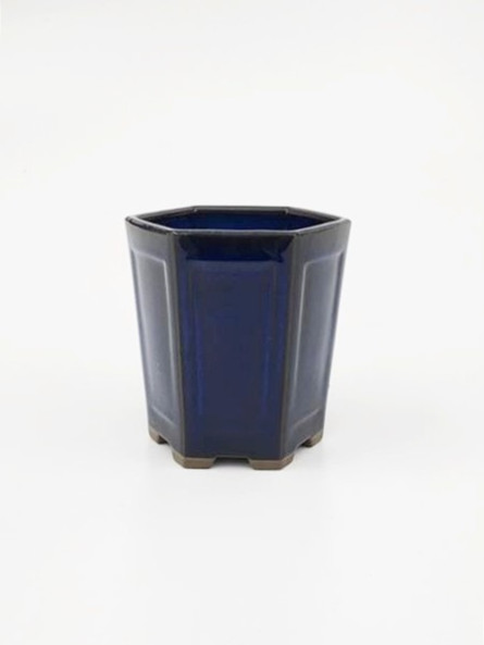 Tiesto hexagonal cascada 11.5 cm azul Yokkaichi 14555/1 bonsai
