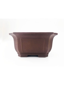 Tiesto cuadrado semicascada 35 cm Yixing 14559 sin esmaltar bonsai