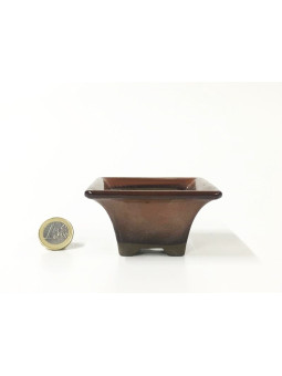 Tiesto cuadrado 8 cm rojo Yokkaichi 13731/17 bonsai