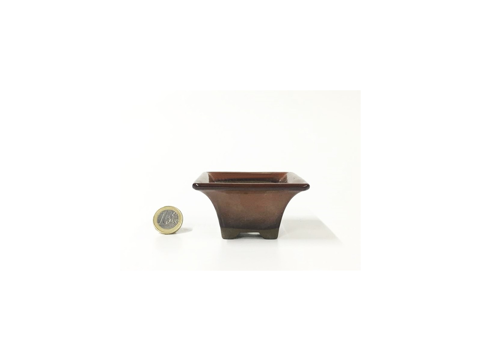 Tiesto cuadrado 8 cm rojo Yokkaichi 13731/17 bonsai
