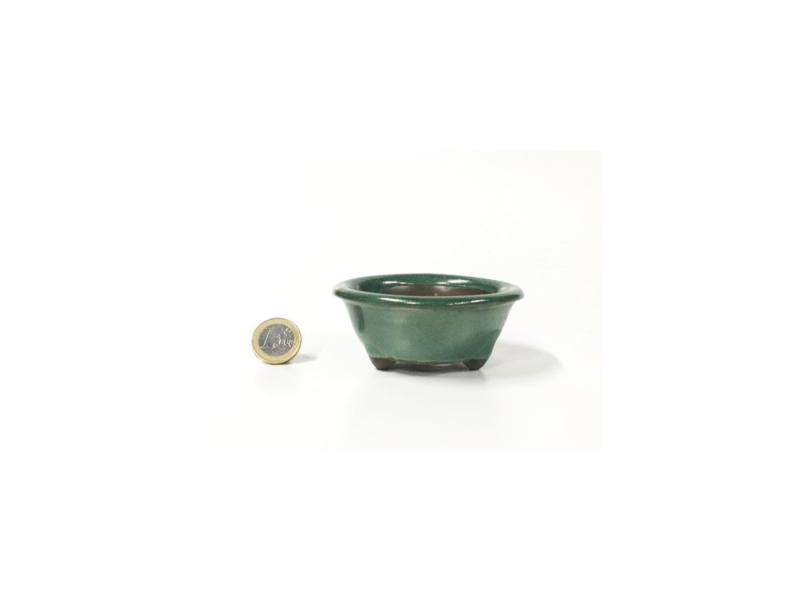 Tiesto redondo 8.5 cm verde Yokkaichi 13731/20 bonsai