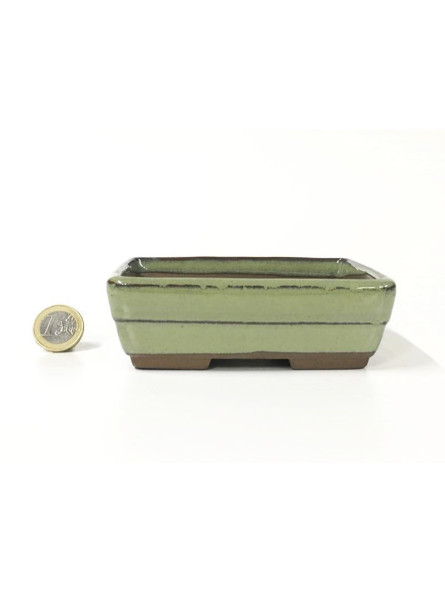 Tiesto rectangular 12 cm verde Yokkaichi 13264/7 maceta para bonsai