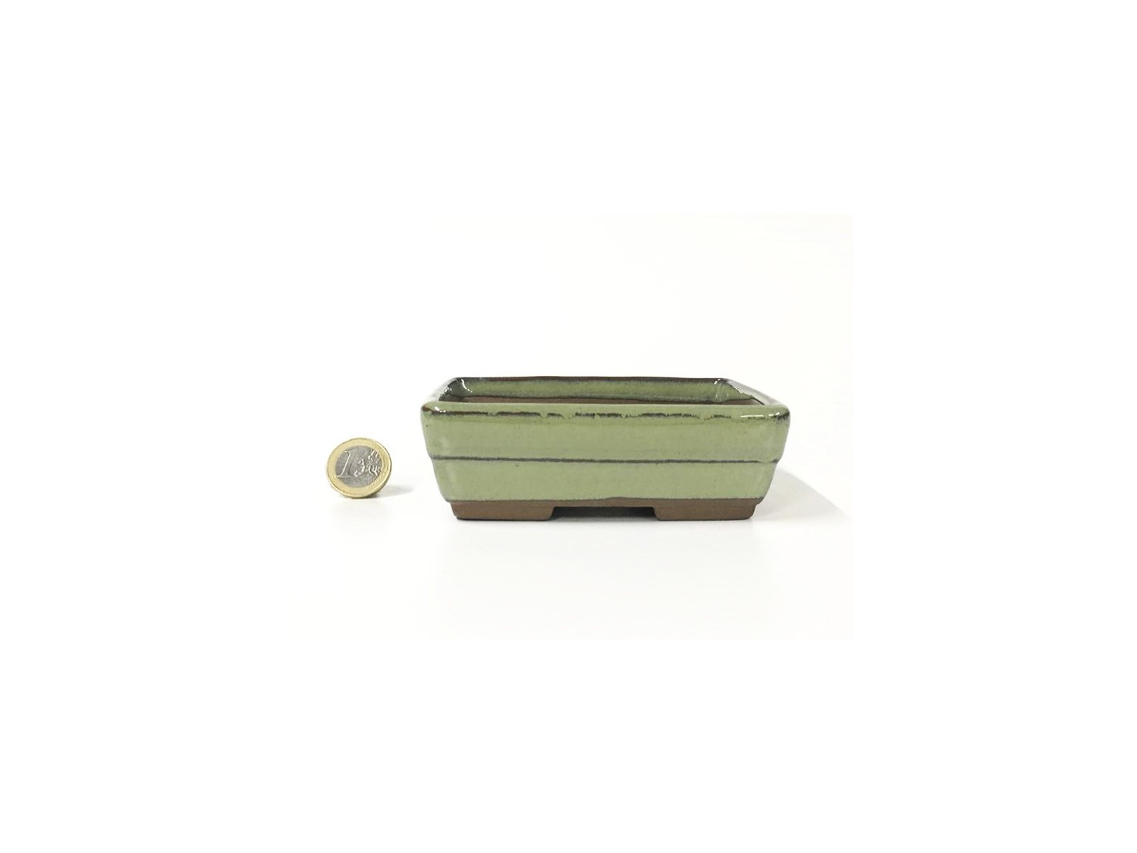 Tiesto rectangular 12 cm verde Yokkaichi 13264/7 maceta para bonsai