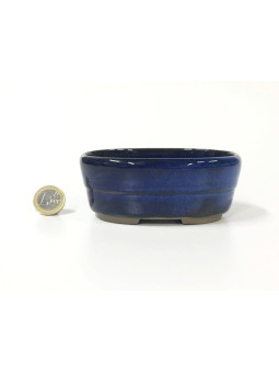 Tiesto ovalado 11.5 cm azul Yokkaichi 13264/8 maceta para bonsai